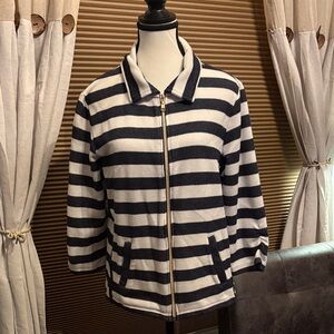 Striped Women's Jacket - Navy and White